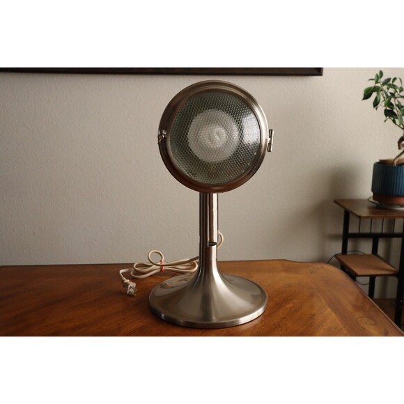 VTG Table Flood Stage Spot Light Lamp Adj Industrial Bullet Tilting Porthole Sil - Picture 3 of 16